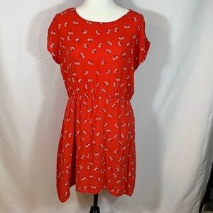Twik by Simons Red Floral Mid Length Summer Dress